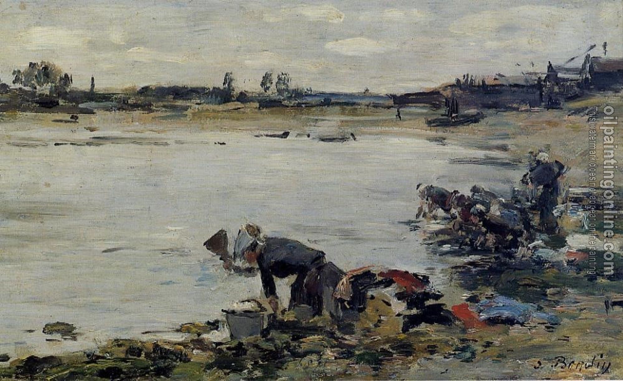 Boudin, Eugene - Laundresses on the Bankes of the Touques